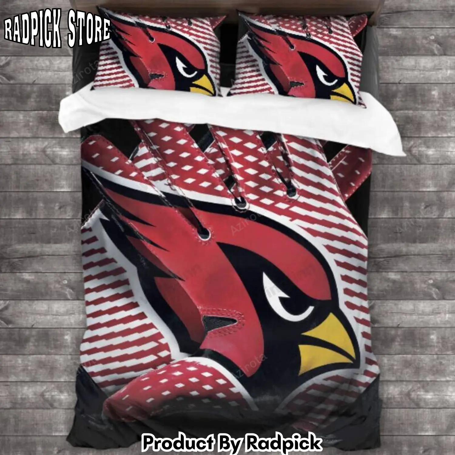 Radpick arizona cardinals 3pcs bedding set duvet cover and pillow cases 1488 rp3278705